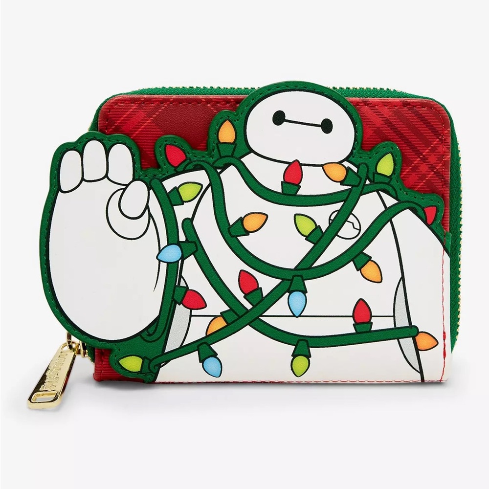 Loungefly Disney Big Hero 6 Baymax Holiday Plaid Zip Wallet — BoxLunch Exclusive